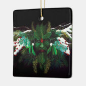 Mystical Winter Fantasy Green Man Celtic Pagan セラミックオーナメント (左)