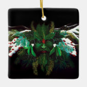 Mystical Winter Fantasy Green Man Celtic Pagan セラミックオーナメント (正面)