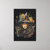 Mystical Witch Candle Dark Fantasy Artwork キャンバスプリント (正面)