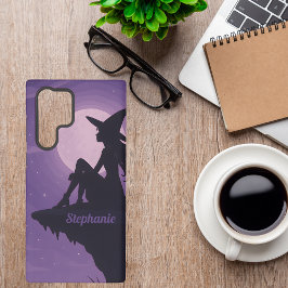 Mystical Witch Silhouette Under Moonlight Gift Samsung Galaxy S22 Ultraケース