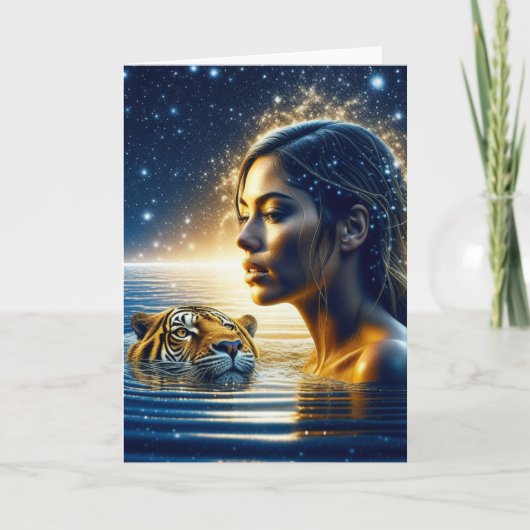Mystical Woman Swimming with Tiger カード (正面)