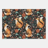 Mystical Woodland Fox with Moons and Moths ラッピングペーパーシート (正面2)