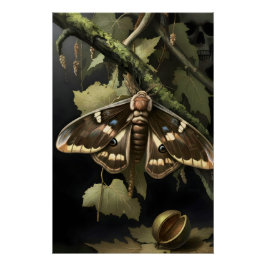 Mystical Woodland Moth ポスター