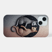 Mystical Yin Yang Cats ✨ Dripping Dark Aestetic iPhone 15ケース (裏面横)