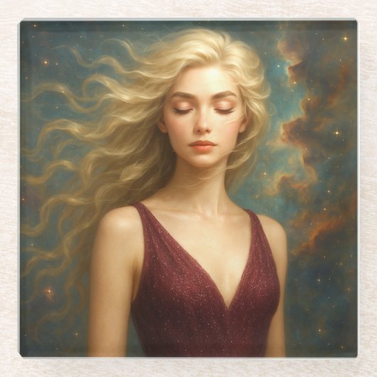 Mystik Woman – Glasuntersetzer aus Glas ガラスコースター (正面)