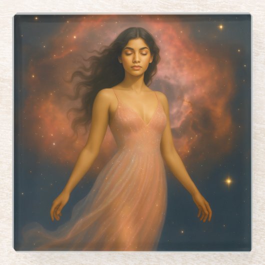 Mystik Woman – Glasuntersetzer aus Glas ガラスコースター (正面)