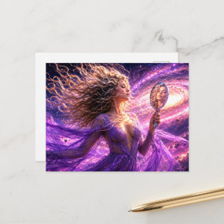 Mystik Woman Postkarte – Galaktisch schön ポストカード