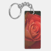 Mystique Dark Botanical Red Orange Rose Keyring キーホルダー (正面左)