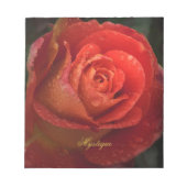 Mystique Dark Botanical Red Orange Rose Notepad ノートパッド (正面)