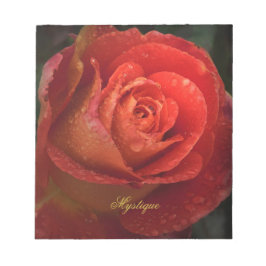 Mystique Dark Botanical Red Orange Rose Notepad ノートパッド