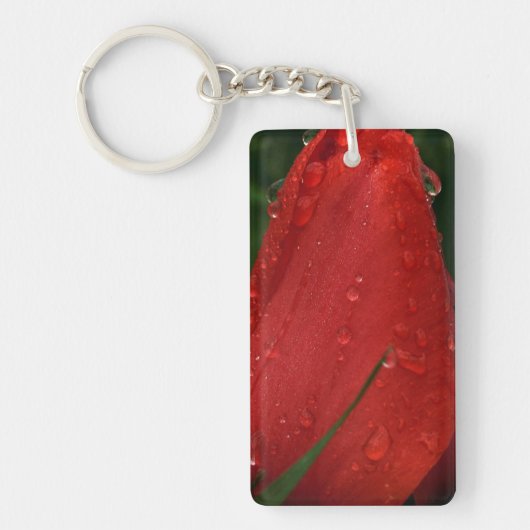 Mystique Dark Botanical Red Tulip Keyring キーホルダー (正面)