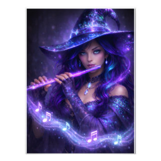 Mystische Flötenspielerin – Magische Melodie Poste フォトプリント