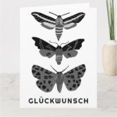 Mystische Magische Motten Schwarz-weiß GLUCKWUNSCH カード (正面)