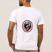 Mystischer Doppelkopf Drache - Rund Minimal Design Tシャツ (裏面)