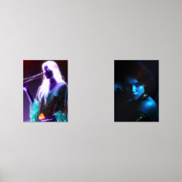 Mystischer Kontrast: Die Leuchtende Wahrsagerin