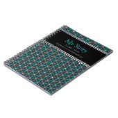 MyStoryティール（緑がかった色）+ブラックジオメトリエネルギーカスタムノートブック ノートブック (左側)