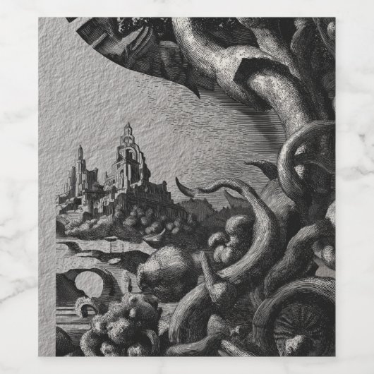 Mythic Architecture and Twisting Vines Artwork ワインラベル (シングルラベル)