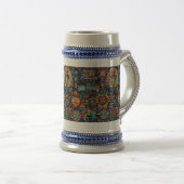 Mythic Blue "Pre-Columbian Tapestry" 650ml Stein ビールジョッキ (正面右)