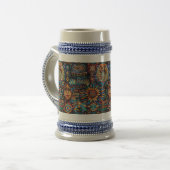 Mythic Blue "Pre-Columbian Tapestry" 650ml Stein ビールジョッキ (正面左)