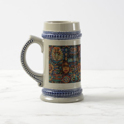 Mythic Blue "Pre-Columbian Tapestry" 650ml Stein ビールジョッキ (左)