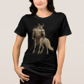 Mythic Centaur Warrior Fantasy Art トライブレンドＴシャツ (正面)