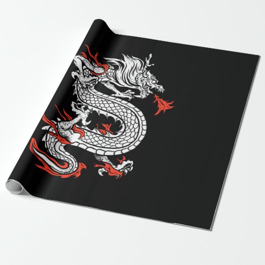 Mythical Ancient Asian Chinese Dragon ラッピングペーパー (アンロールド)