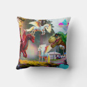 Mythical and Prehistoric Pegasus, Dragon, Dinosaur クッション (裏面)