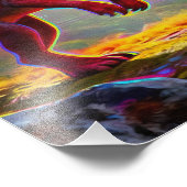 Mythical and Prehistoric Pegasus, Dragon, Dinosaur フォトプリント (角)