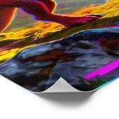 Mythical and Prehistoric Pegasus, Dragon, Dinosaur ポスター (角)