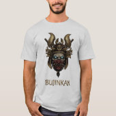 Mythical Bujinkan Samurai Mask Glowing Eyes Tee Tシャツ (正面)