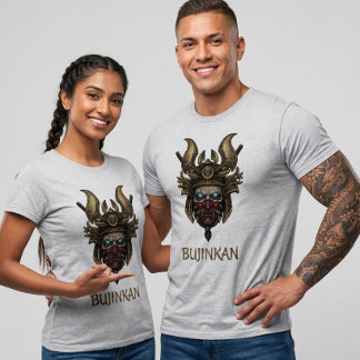 Mythical Bujinkan Samurai Mask Glowing Eyes Tee Tシャツ