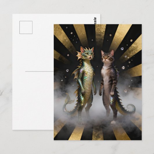 Mythical Cat-Dragon Creatures ポストカード (正面/裏面)