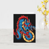 Mythical Creatures China New Year Chinese New Year カード (黄色い花)
