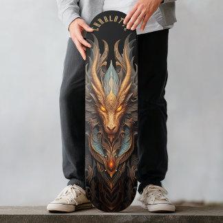 Mythical Dragon with Tribal Patterns Dark Fantasy スケートボード