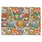 Mythical Friends Parade | Cute Pastel Magic ラージペーパーバッグ (裏面)