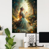 Mythical Girl in Forest Setting ポスター (ホームオフィス)