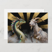 Mythical Goat-Dragon Creatures Surprised ポストカード (正面/裏面)