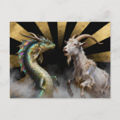 Mythical Goat-Dragon Creatures Surprised ポストカード (正面)