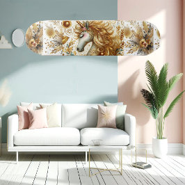 Mythical Gold Unicorn Divine Spiritual Decorative  スケートボード