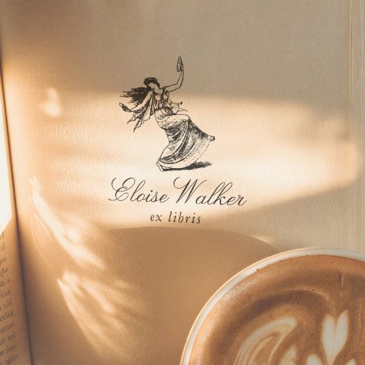 Mythical Nymph Illustration Ex Libris Book ラバースタンプ