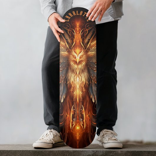 Mythical Phoenix with Tribal Patterns Dark Fantasy スケートボード
