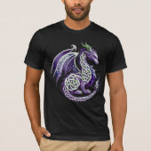 Mythical Purple Celtic Dragon Fantasy Art Tシャツ (正面)
