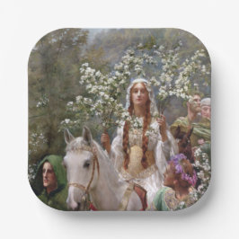 Mythical Queen Guinevere (by John Collier) ペーパープレート