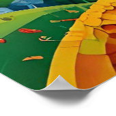 Mythical Tree of Seasons - Gond Art ポスター (角)