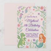 Mythical Unicorn Birthday invitation 招待状 (正面/裏面)