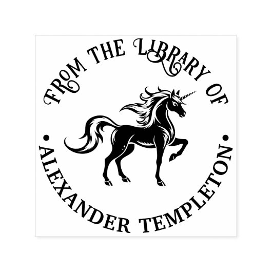Mythical Unicorn Silhouette #2図書名 セルフインキングスタンプ (デザイン)