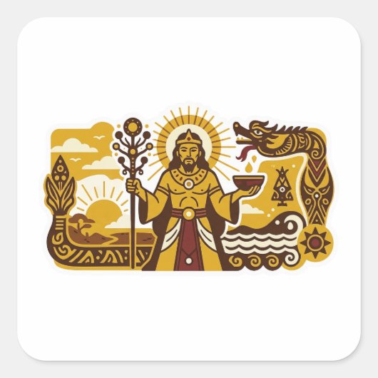 Mythology Batak (Mulajadi na Bolon) スクエアシール (正面)