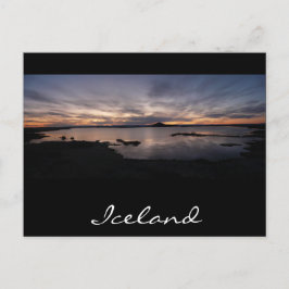 Myvatn湖ブラックサンセットアイスランドポストカード ポストカード
