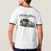 MyVetteSite.comの銀製車 Tシャツ (裏面)