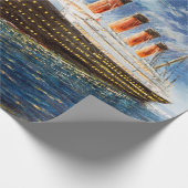 nでの海のタイタニックと氷山の油絵 ラッピングペーパー (角)